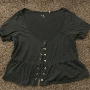 Charcoal pacsun button up top